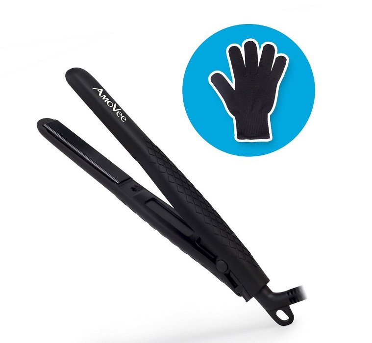 AMOVEE Mini Flat Iron Ceramic Hair Straightener