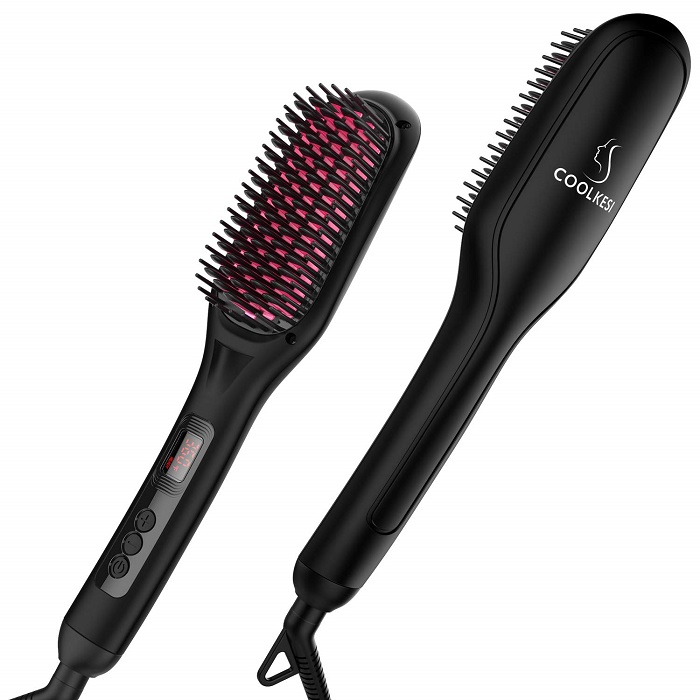 COOLKESI Ionic Hair Straightener Brush