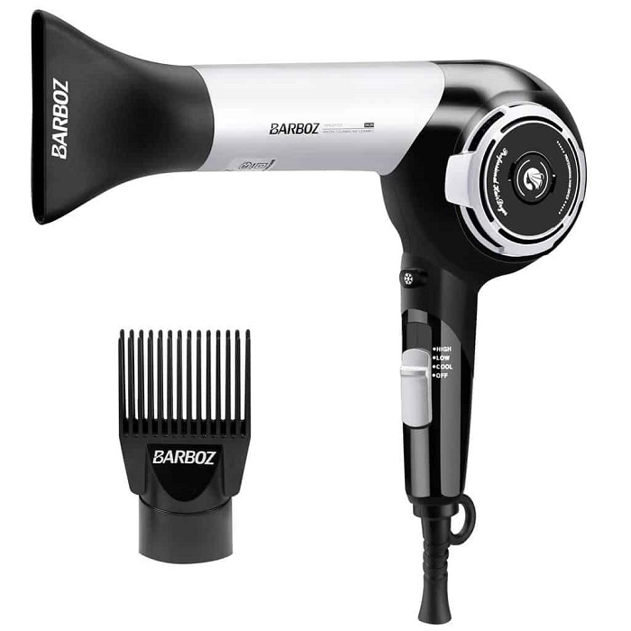 BARBOZ Professional Ionic Ceramic Blow Dryer with Comb Concentrator